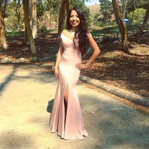 Pink Bridesmaid Formal Prom Dress